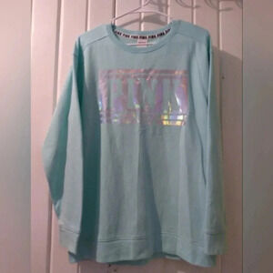 Vs pink bling shine lightweight oversized sweatshirt X-small